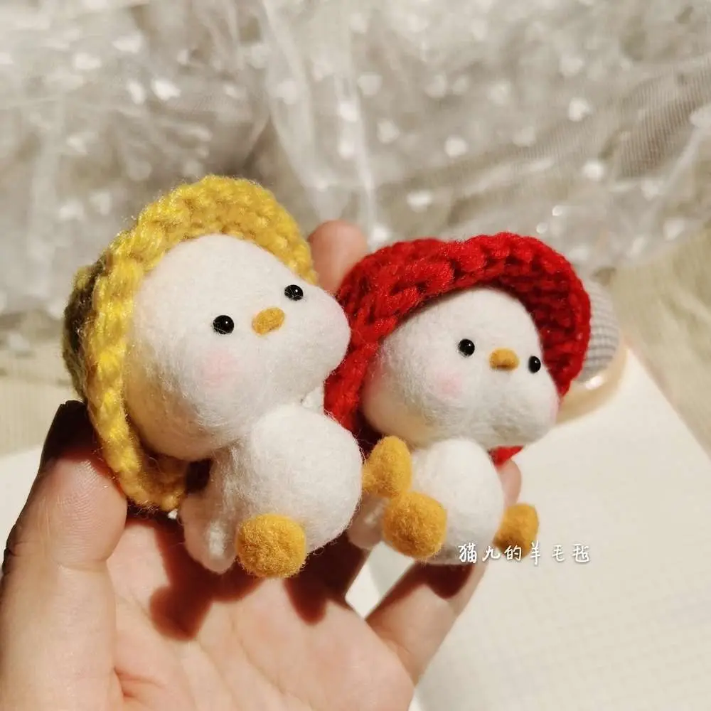 New Poke Wool Felt Handmade DIY Doll Super Cute Fruit Duck Beginner Material Kit Plush Toys For Children Best Birthday Gifts