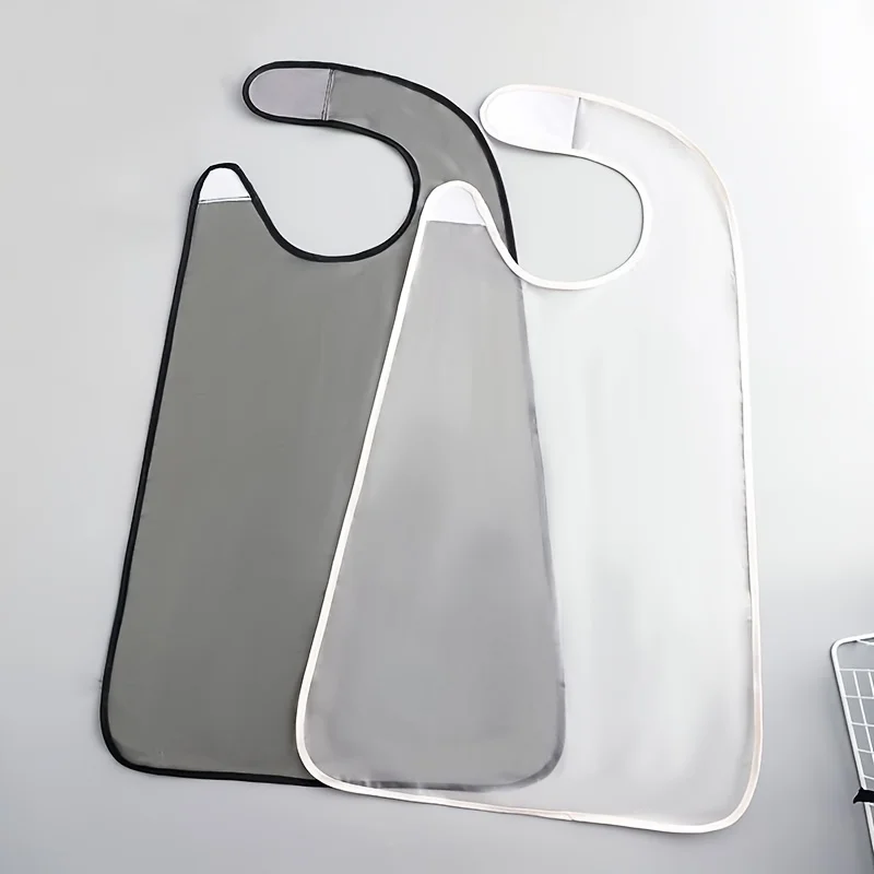 Waterproof and Oil-Proof Adult Bibs for Elderly Eating Reusable TPU Material Splash-Proof Drool Cover