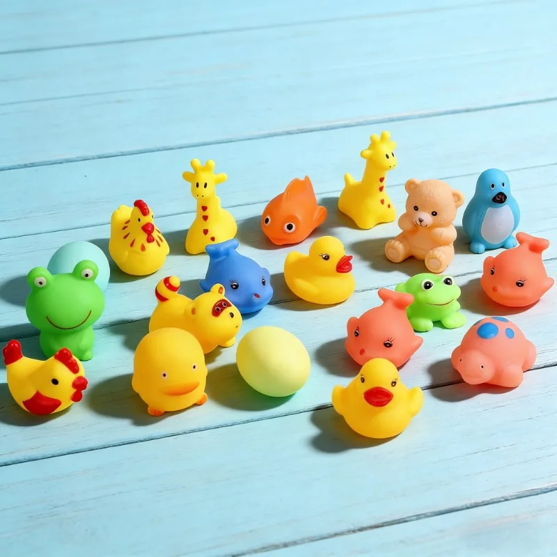 13 pezzi bambino bambini giocattoli da bagno simpatici animali nuoto acqua giocattoli galleggiante in gomma morbida spremere suono bambini lavare gioca giocattoli divertenti regali