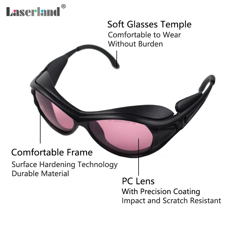 Laserland-gafas de protección láser infrarrojas T6, lentes de seguridad con certificación CE, 780nm, 808nm, 810nm, 830nm, OD4 + IR