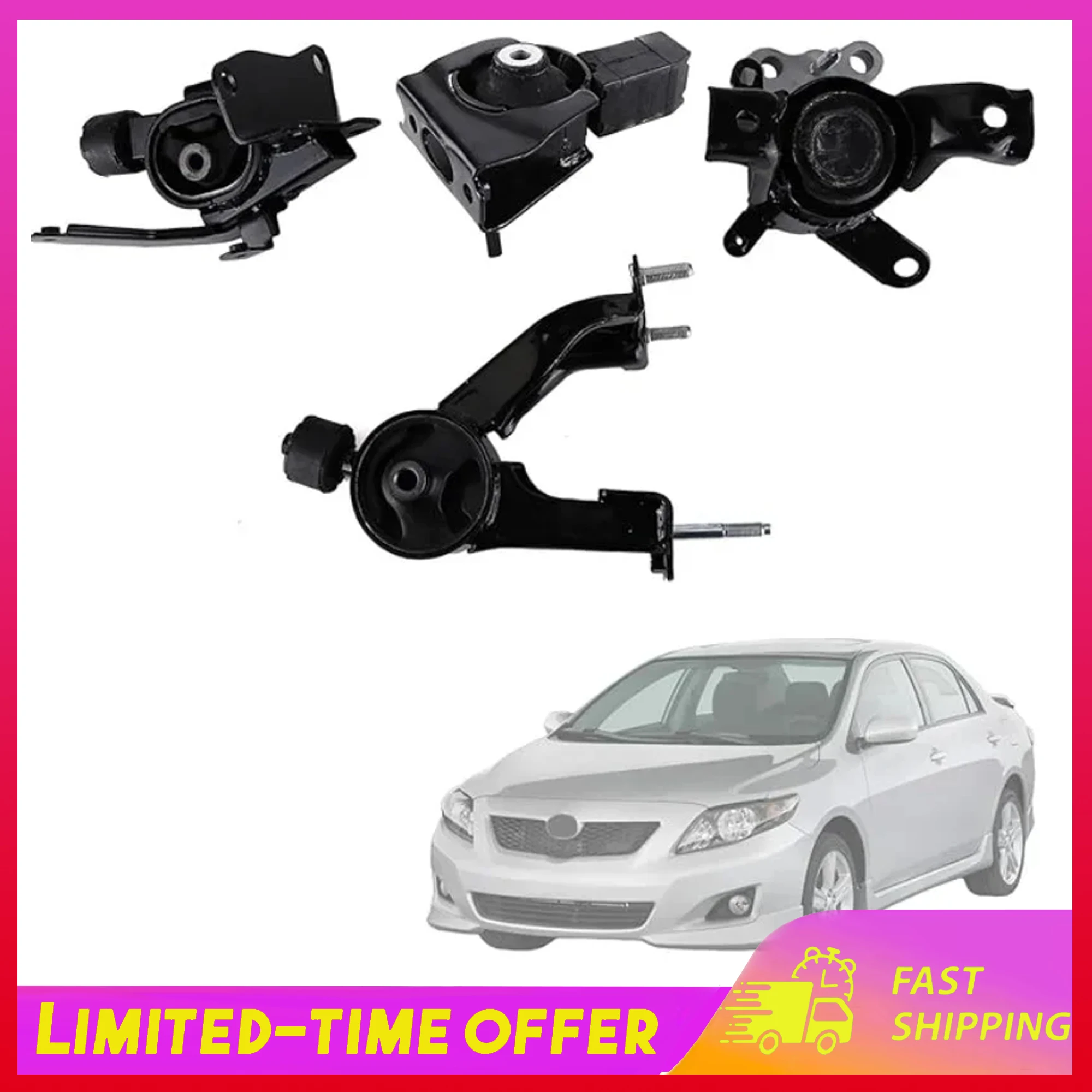 

Комплект из 4 надежных опор двигателя для Toyota Corolla 1.8L 2009-2013, артикулы A62022, 62039, 9390, EM-9390