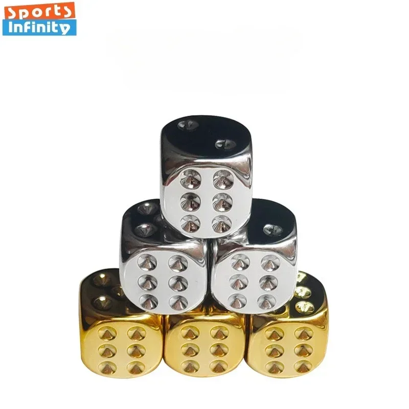 

6 шт./компл. гальванические золотые и серебряные игральные кости с закругленными углами, акриловые игральные кости с цифрами, набор кубиков Dnd для развлекательных баров KTV