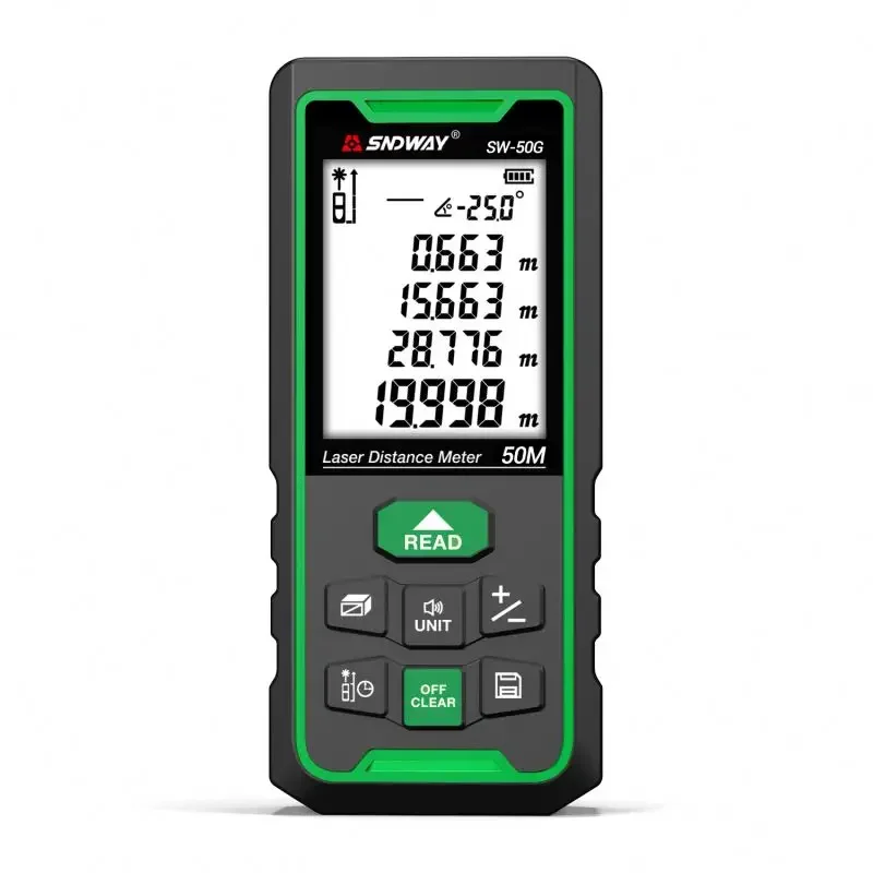 Laser Distance Meter Green Rangefinder 50m Outdoor Range Finder Laser Distance Meters SW-50G