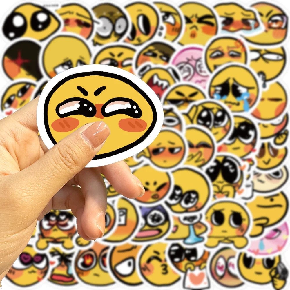 60pcs Cartoon Expression Emotional Stickers For Scrapbook Laptop Stationery Graffiti Cute Sticker Scrapbooking Supplies Vintage