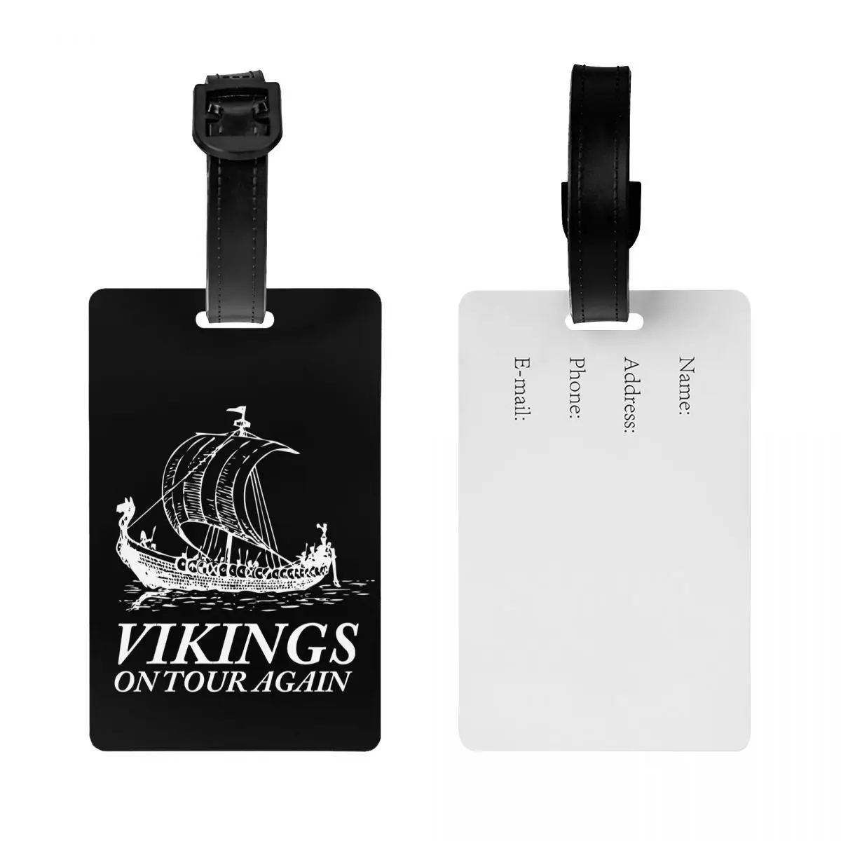 Wikinger Segeln Drachenboot Meer Luggage Tags for Suitcases Privacy Cover Name ID Card