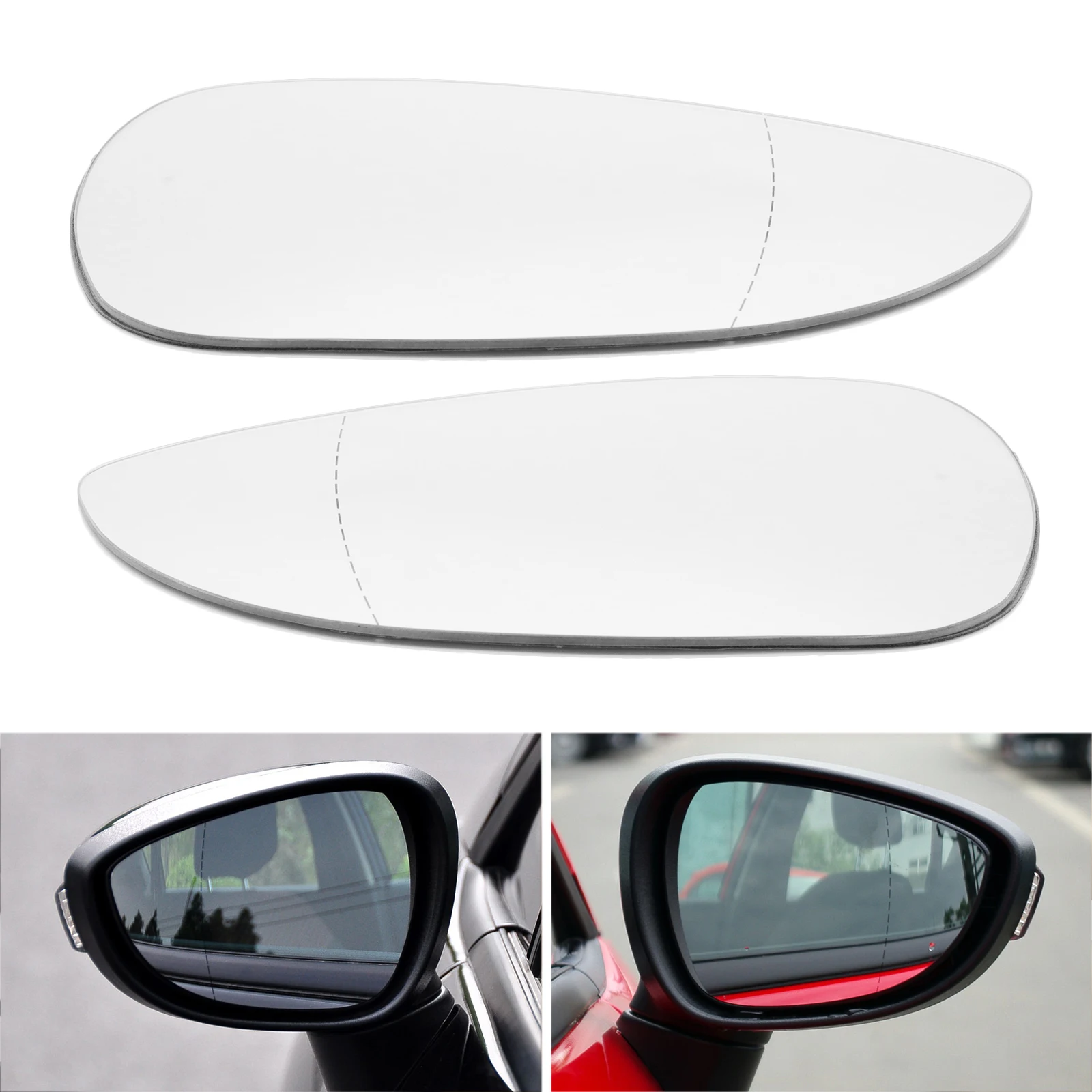 Rear View Wing Mirror Glass Stick On Without Plate Car Rearview For Ford Fiesta MK7 2008 2009 2010 2012 2013-2017 B-Max 2012+