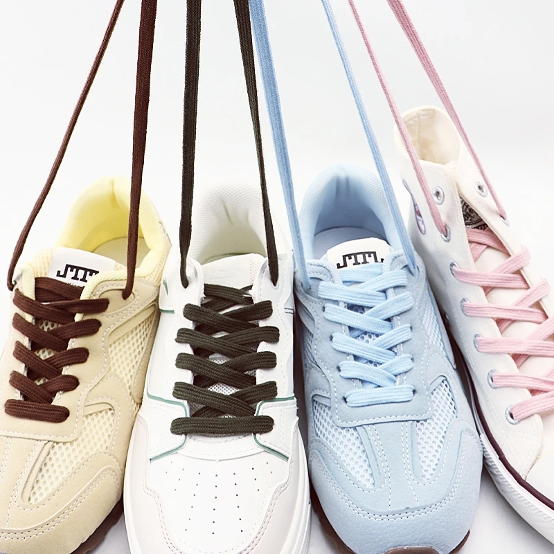 1 paio di lacci piatti classici in tinta unita lacci casual in cotone premium sneaker larghezza 0,8 cm lunghezza lacci 100/120/140/160 cm