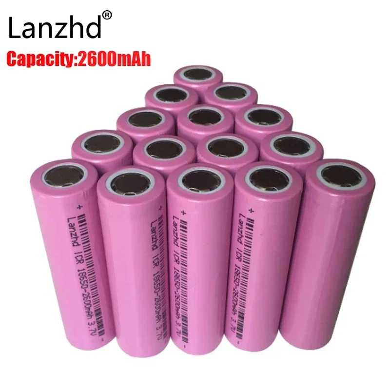 Battery 18650 rechargable Batteries 3.7v ICR18650 rechargeable 18650 Li-ion Real 2600MAH Capacity Battery for Led Flashlight