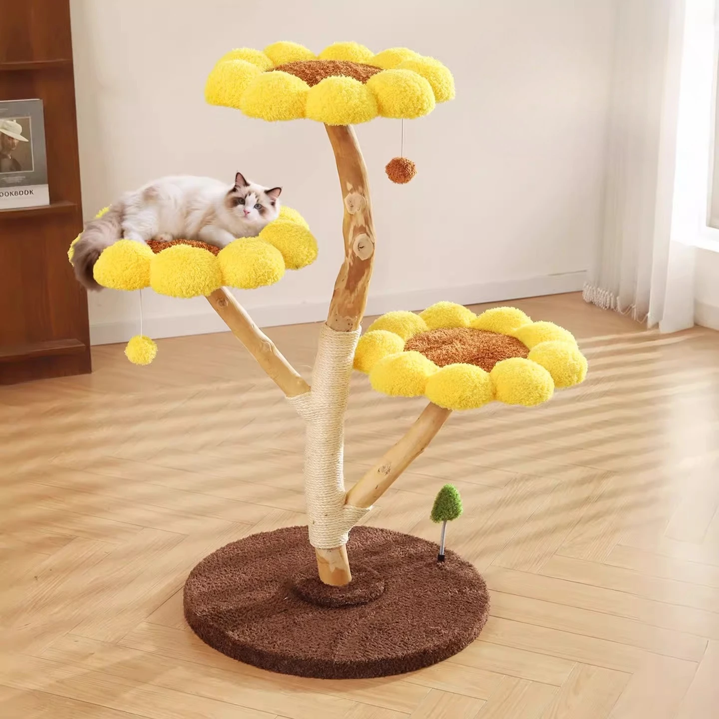 

Luxury Climbing Cat Tower Scratcher Mat Wooden Accessories Cat Tower Things House Towers Sandbox Rascador De Gatos Home Decor