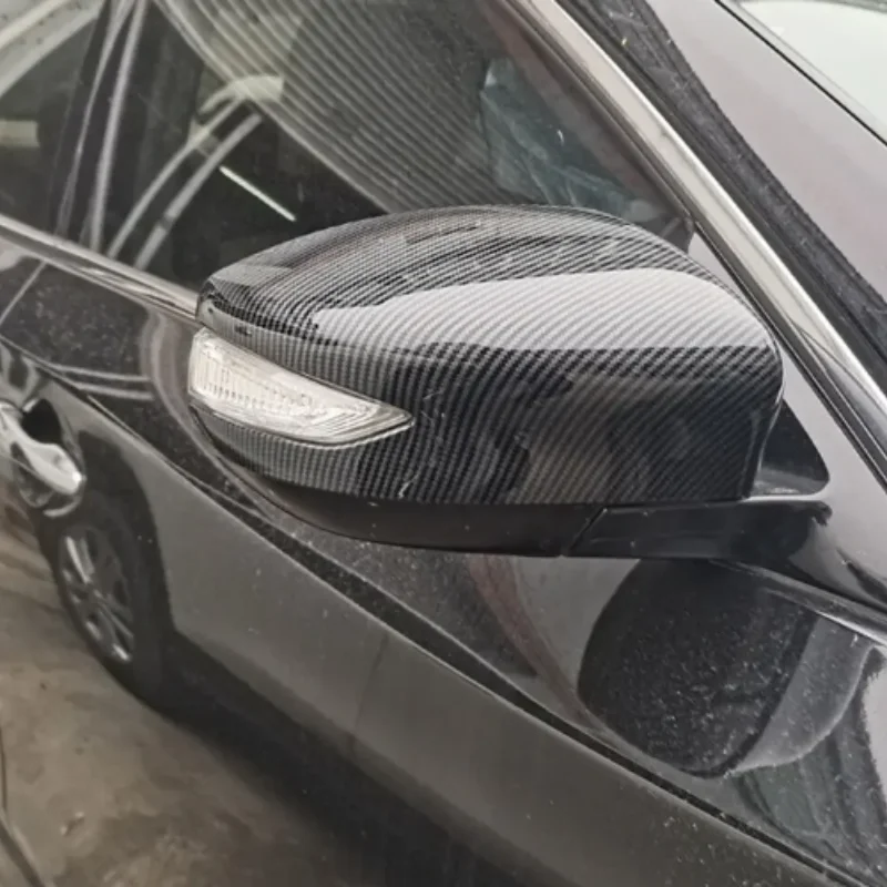 

For Nissan Tiida car rearview mirror cover decal wing cover exterior door frame decoration Carbon fiber/rub strip 2016+