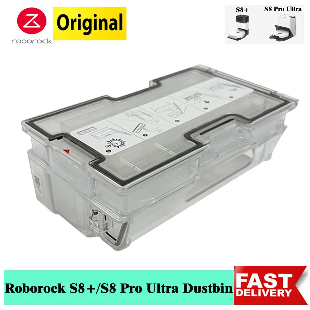 Original Roborock S8 Pro Ultra Dustbin Accessories for Roborock S8+ Robot Vacuum Cleaner Ultron S Plus Dust Collector Box Parts