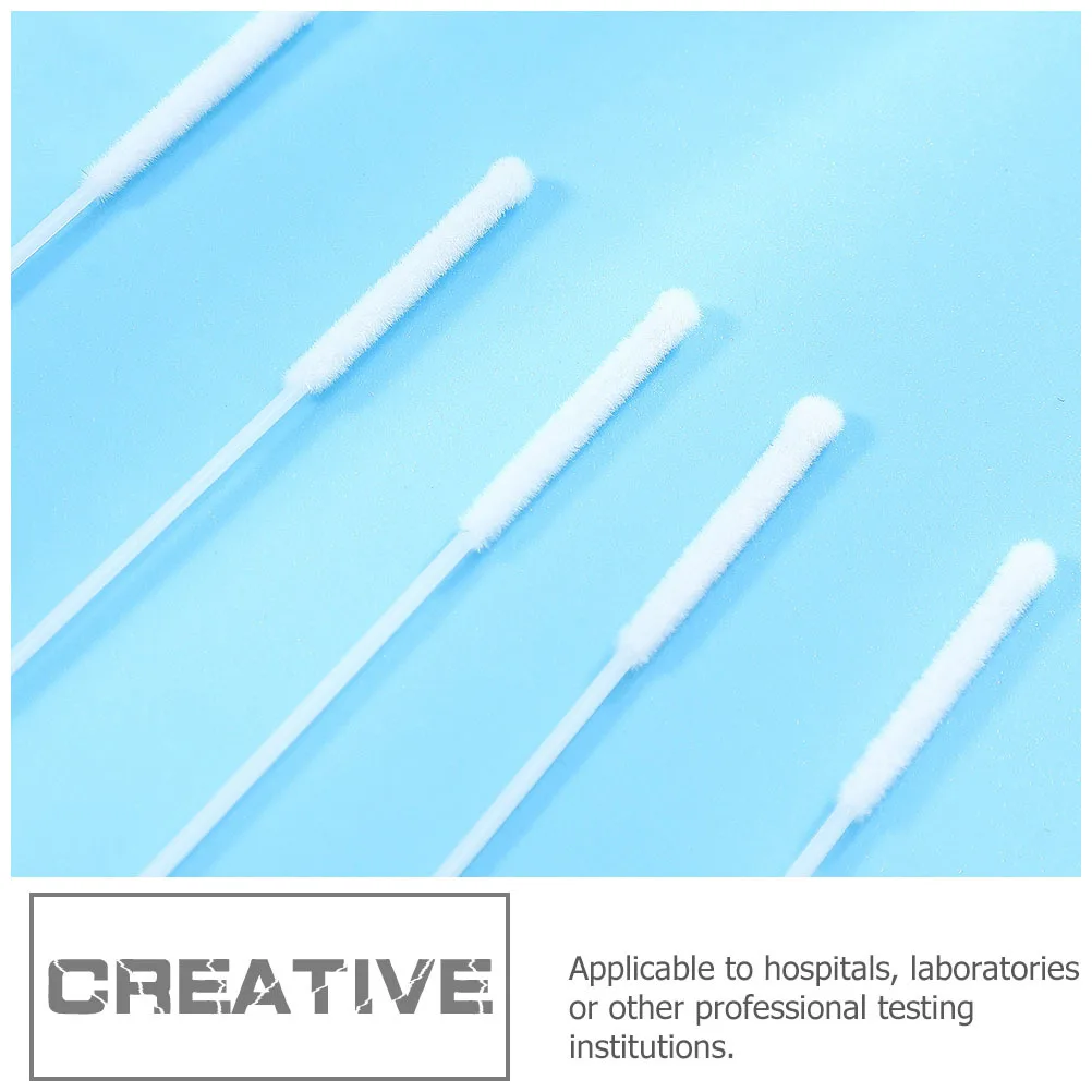 50 個の鼻腔綿棒使い捨てフロッキング軽量ポータブル鼻咽頭採取綿棒病院の研究室のサンプリング用