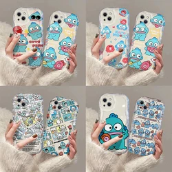 Sanrio Hangyodon 3D Wave Case for IPhone 15 14 13 12 11 Pro Max Mini X XR XSMAX 8 7 6S Plus Soft Silicone Cover