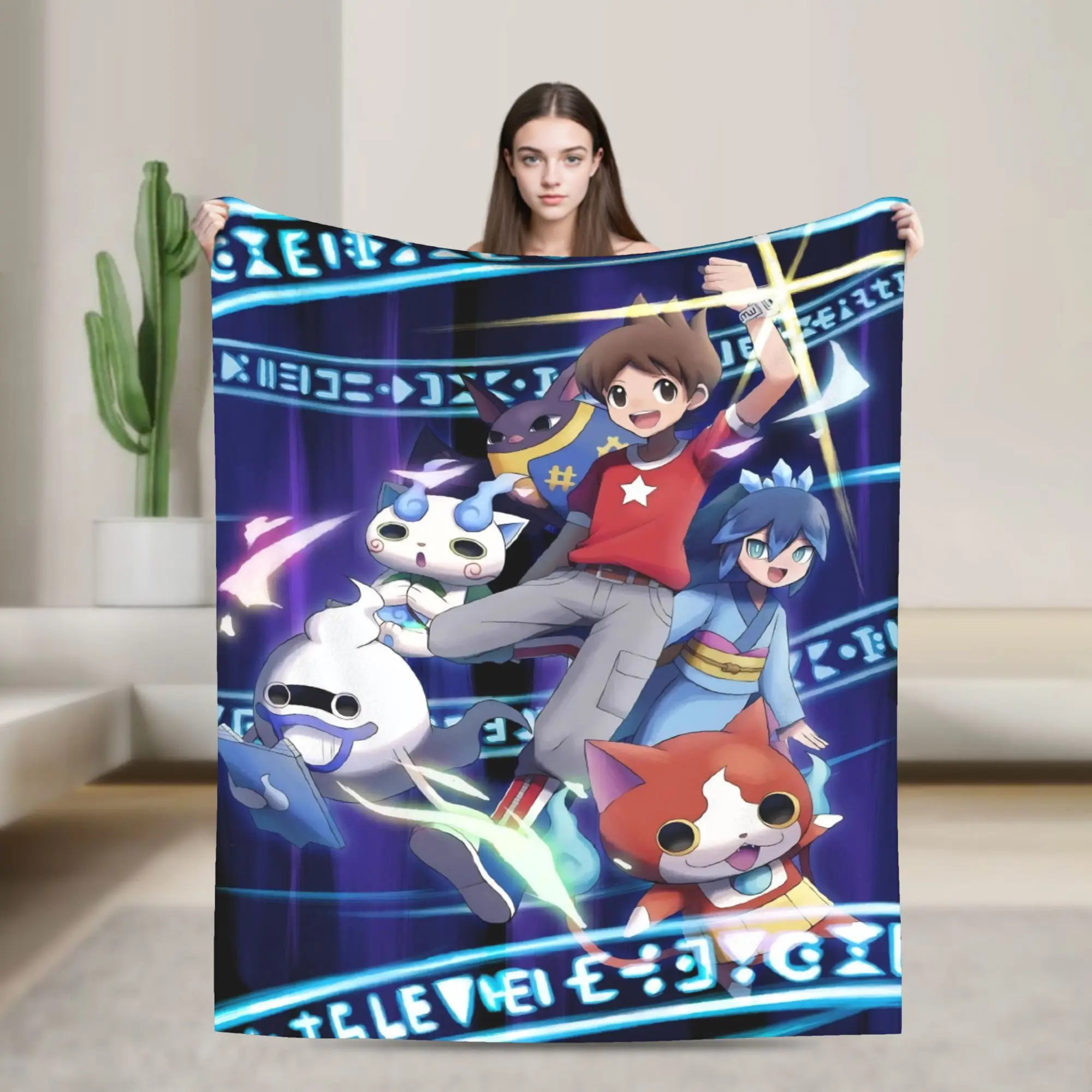 Yokai Watch Game Blankets Fleece All Season Komasan  Multifunction Lightweight Throw Blanket for Bed Outdoor Quilt
