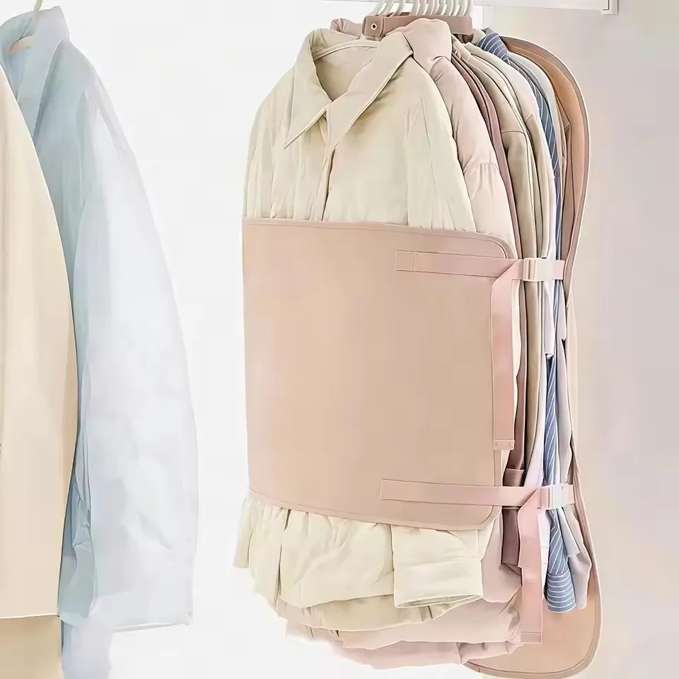 

1/2pc Down Jacket Compressed Dust Cover Clothes Compression Hanging Bag Household Visible Clothes Storage Bag Wardrobe Organizer