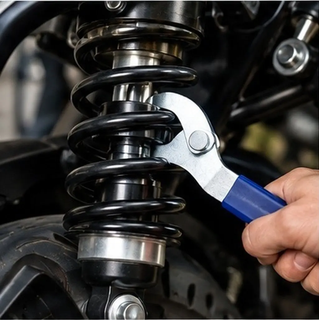 Motorcycle Shock Coilover Spanner Adjustable Preload Suspension Wrench 35-75Mm Spring Repair Maintenance Supply Tool