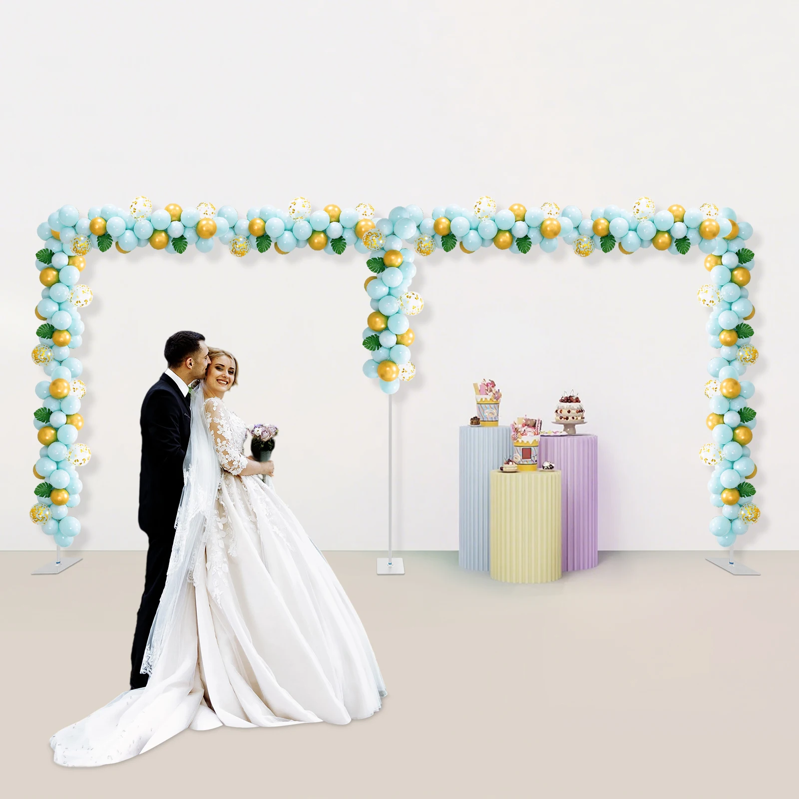 

10x20ft Backdrop Stand Pipe Kit, Curtain Frame Professional Background Support Telescopic Stand for Wedding Party Celebration