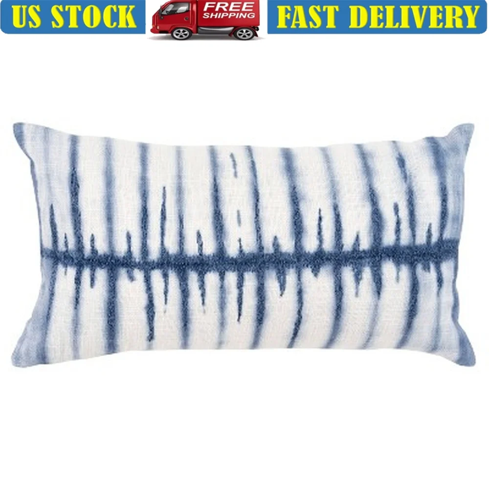 

Oversized 14x26 Craft Lumbar Throw Pillow Cover Ivory Bohemian Style Cotton Canvas Embroidered Accent Hidden Zipper Closure