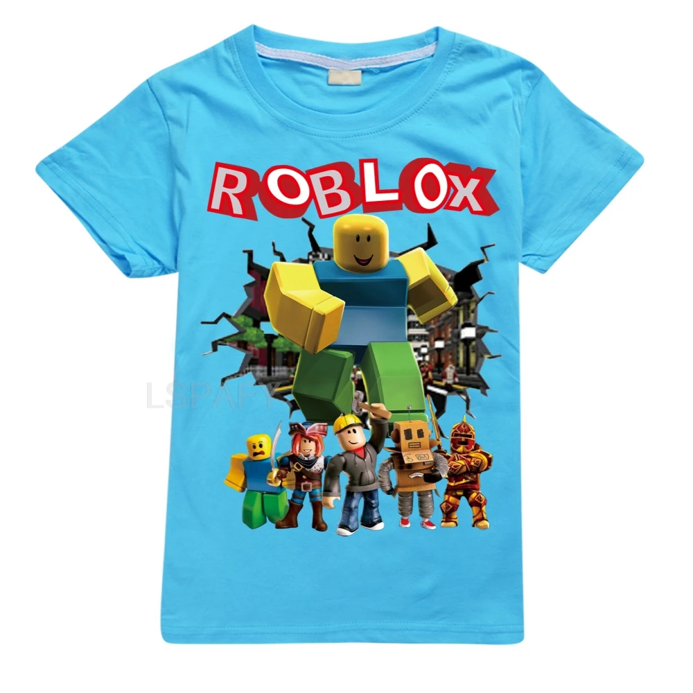 Roblox 만화 게임 어린이 티셔츠, 면 반팔, 여아, 소년, 어린이 패션, 캐주얼 셔츠 의류, 크리스마스 생일 선물