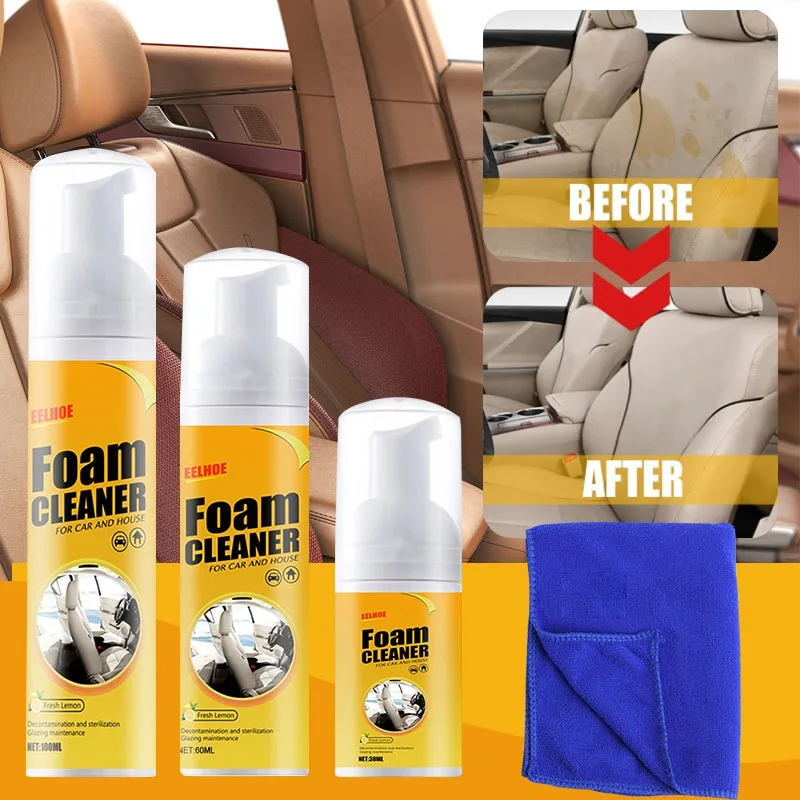 Car Foam Cleaner Spray Multi-purpose Anti-aging Cleaner Tools Car Interior Home Cleaning Foam for Car Interior Leather Clean