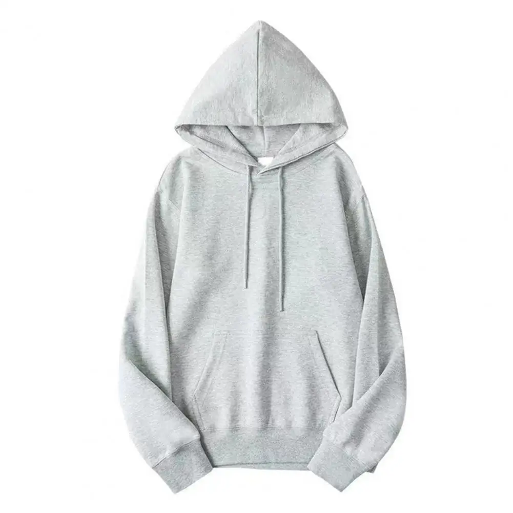 

Men Hoodie Sweatshirt with Drawstring Patch Pocket Elastic Cuffs Warm Winter