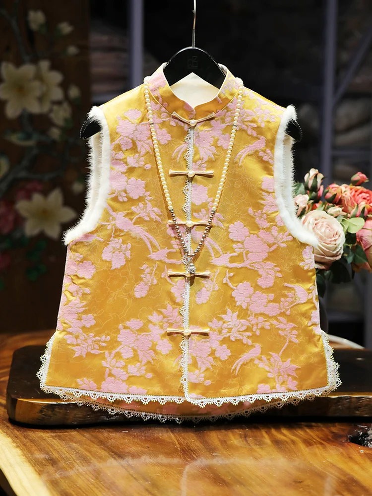 

Новый китайский традиционный жилет в стиле Тан для женщин, осенне-зимняя верхняя одежда для взрослых на Новый год...