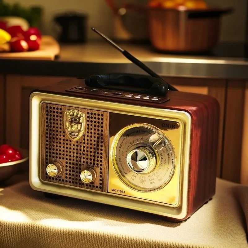 Ностальгическое настольное радио FM, средневолновая коротковолновая Bluetooth-колонка, подключаемая карта звука