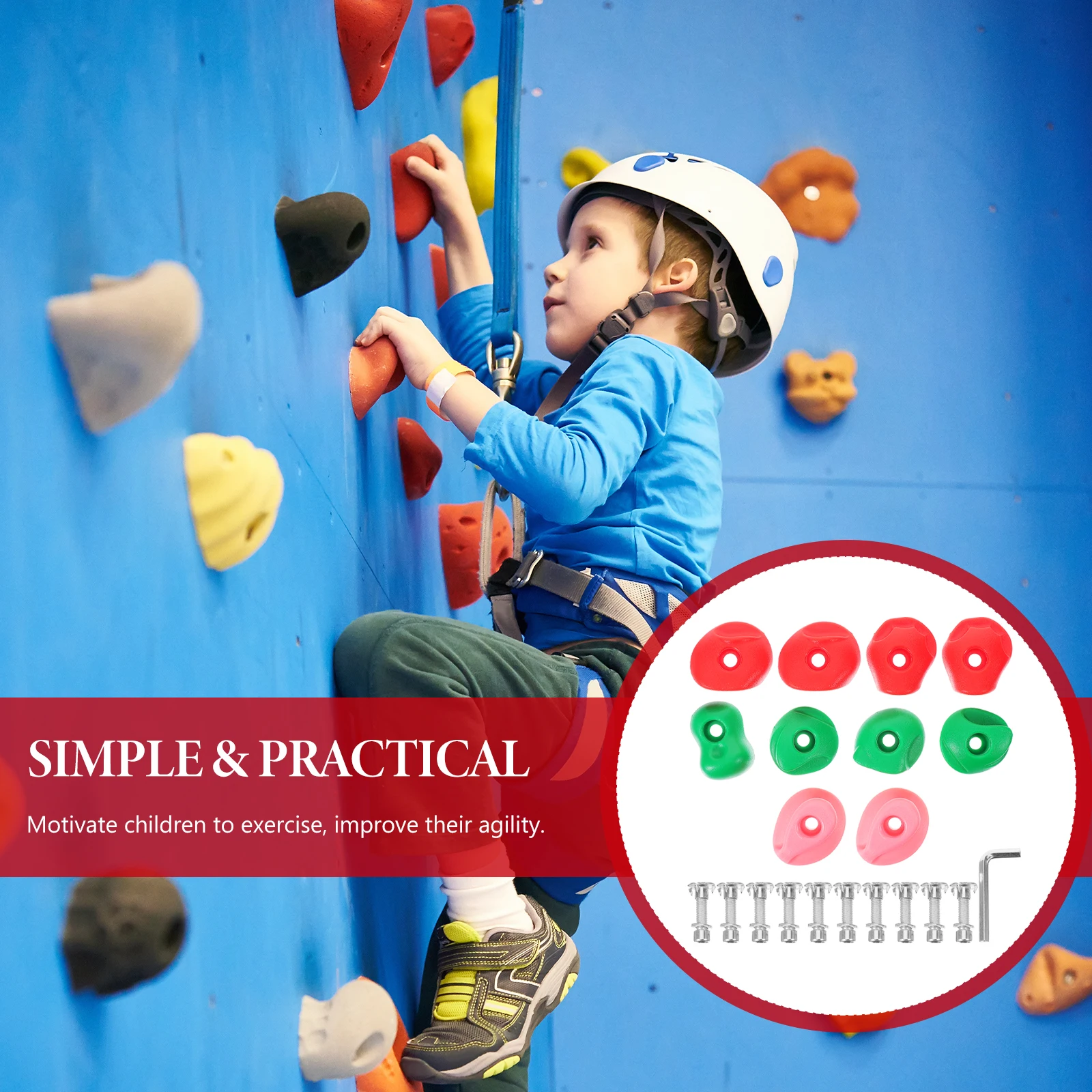 

Climbing Holds Set Kids Indoor Grip Accessories Playground Sports Climbing Rocks For Kindergarten Amusement Park