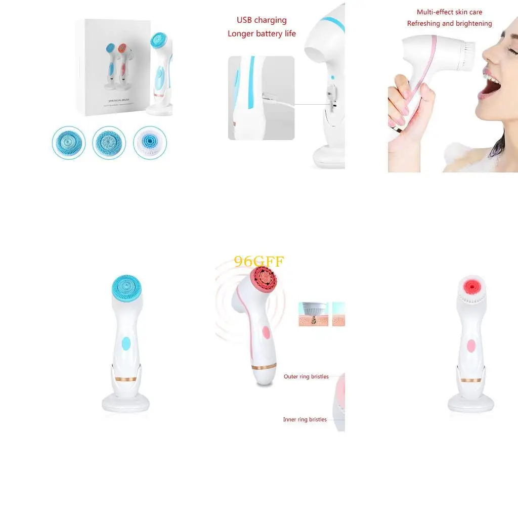 

Электрический электрический лиц 96GF для очистки лицевой щетки скруббер кожи очистки пор легко в использовании