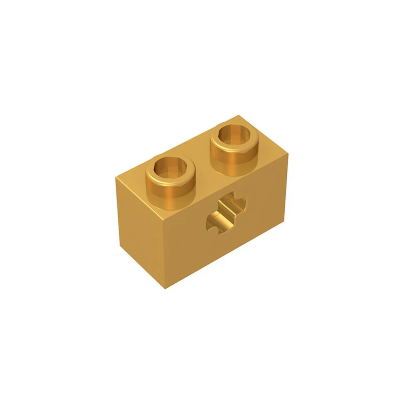 Gobricks10pcs BRICK 1X2 WITH CROSS HOLE compatible with 32064 31493 children\'s toys Assembles Building Blocks Technical