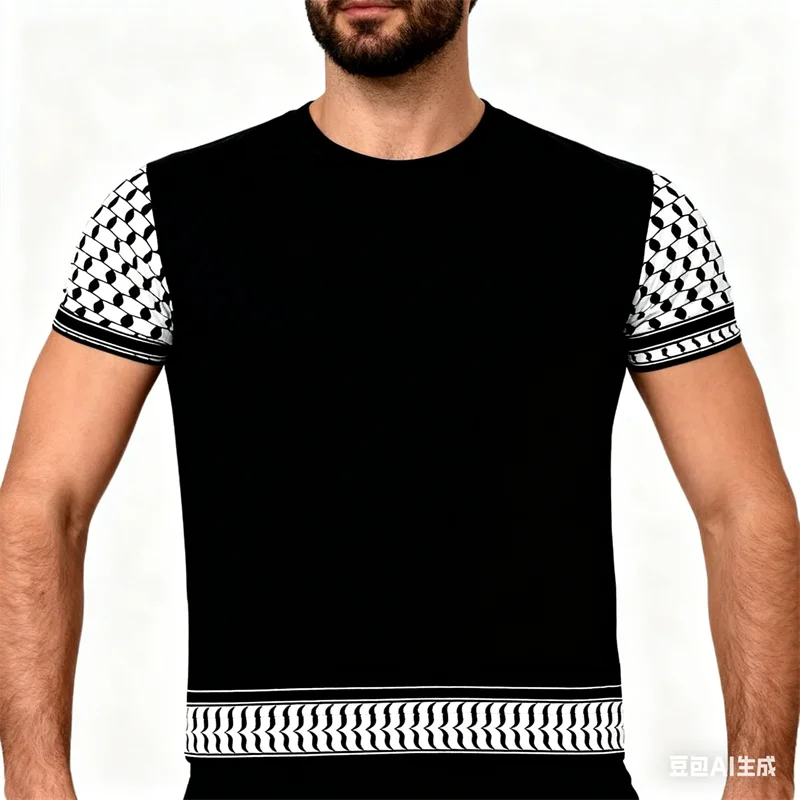 

New Summer 3D Stripe Men's Short Sleeve T-shirt Leisure Fashion Round Neck Tops Color Blocked Pattern Comfortable Men Clothing