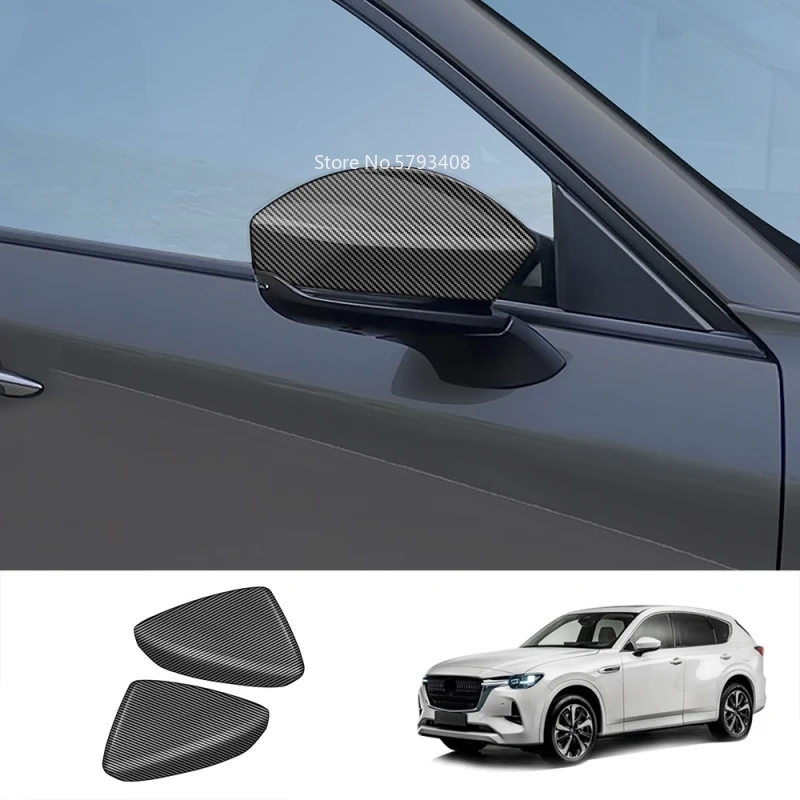 

For Mazda CX-60 CX60 CX 60 2022 2023 2024 ABS black Side Door Mirror Look Rear View Rearview Caps Trim Car Covers Accessories