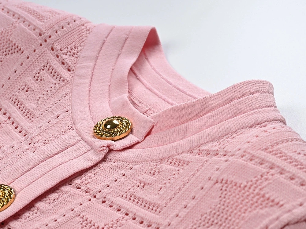 Nuovo Design Primaverile Cardigan Sottile Lavorato a Maglia con Apertura Frontale, Collo Tondo, Bottone Singolo, Sottile, per Casa e Moda Femminile