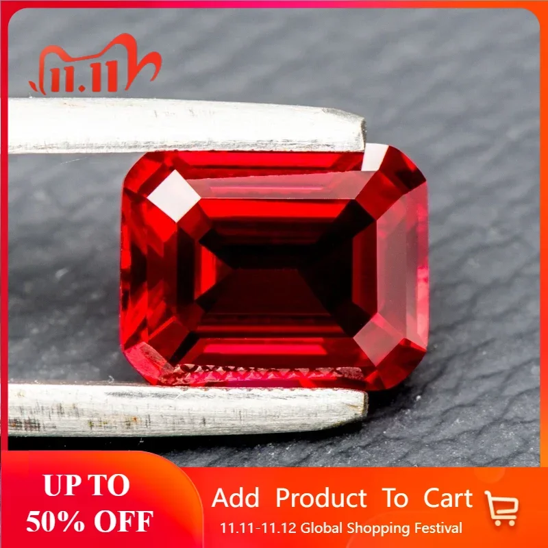 

Голубиный цвет крови, лабораторная рубиновая изумрудная огранка VVS1, искусственный драгоценный камень, кольцо «сделай сам», ожерелье, серьги, основные материалы с сертификатом