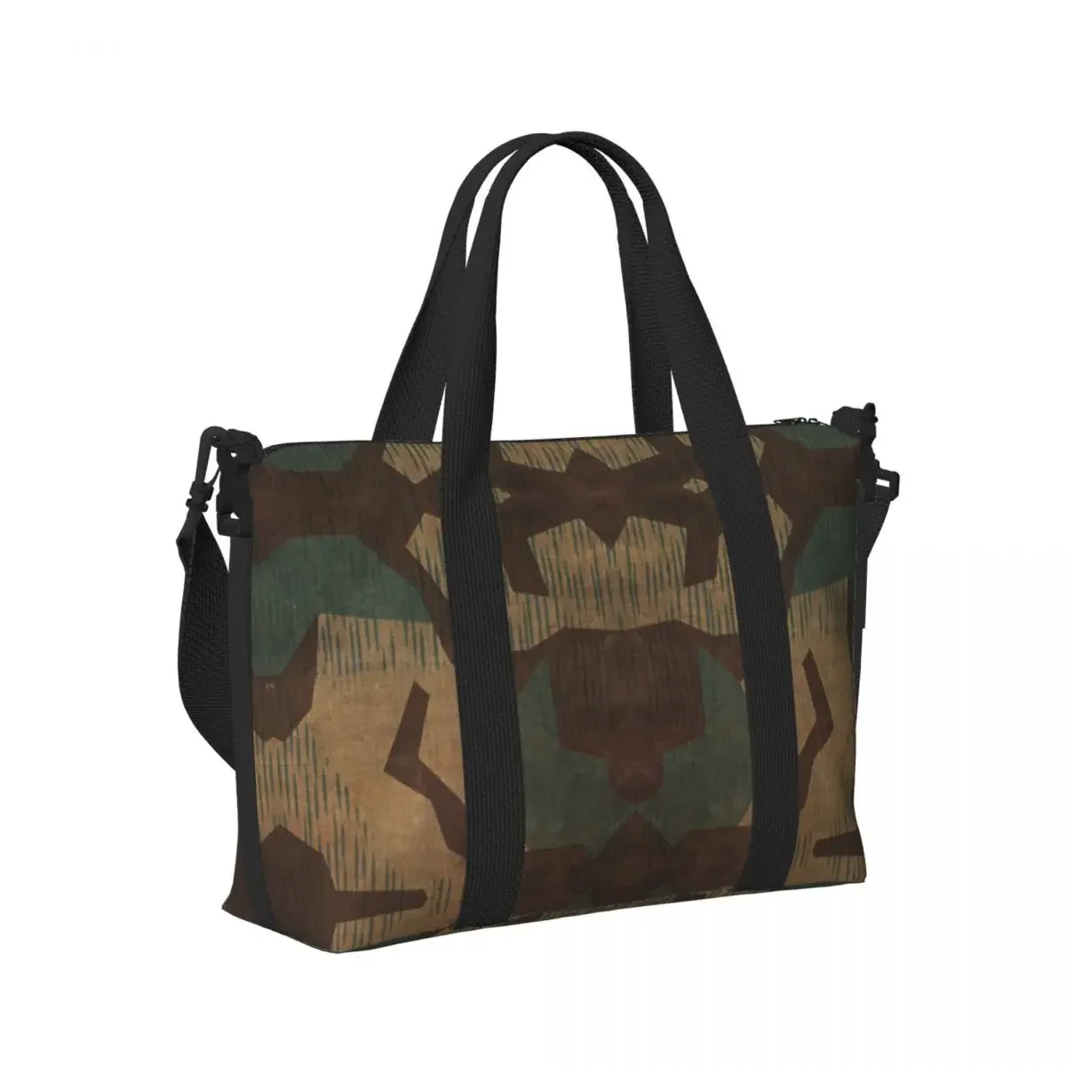Custom Splintertarn German WW2 Camouflage Beach Tote Bag Extra  Gym Carry On Military Army Tactical Camo Travel Shopping Bags