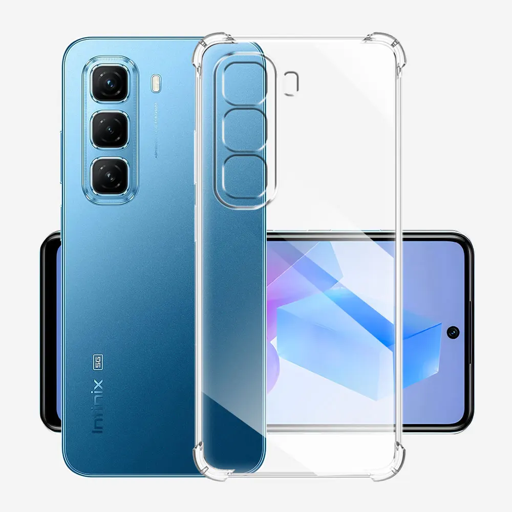 حافظة لهاتف انفينيكس هوت 50 4G حافظة هاتف ناعمة من السيليكون الشفاف لهاتف انفينيكس هوت 50 5 جرام هوت 50 غطاء خلفي شفاف مقاوم للصدمات
