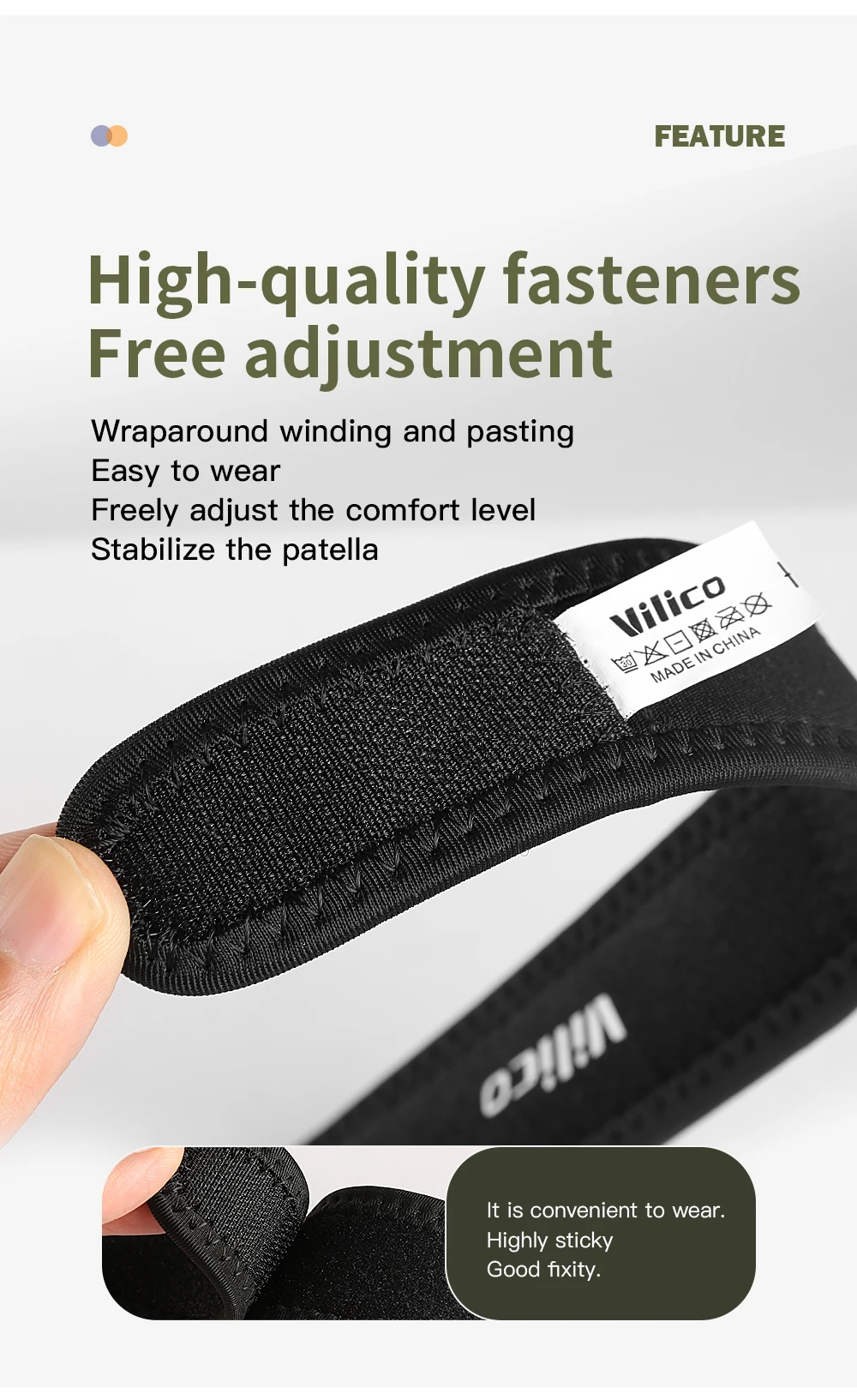 1 Stück Kniescheiben-Band aus Silikagel, Kniesensorikschutz, Kniebandage für Laufen, Sport, Radfahren, Fitness, Knieschutz-Ausrüstung – Detail 4