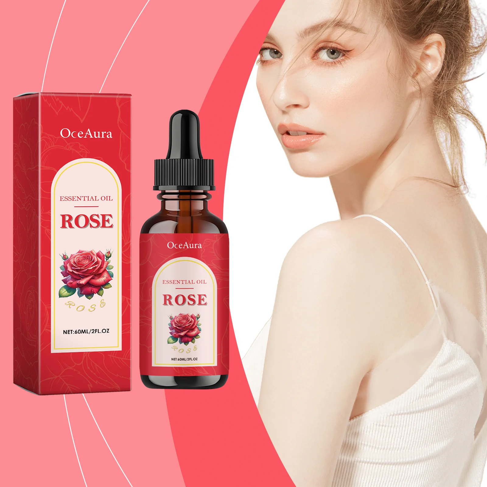 Rose Moisturizing Essential Oil - Deep Nourishment, Hydrates Skin, Relieves Dryness & Locks in Moisture