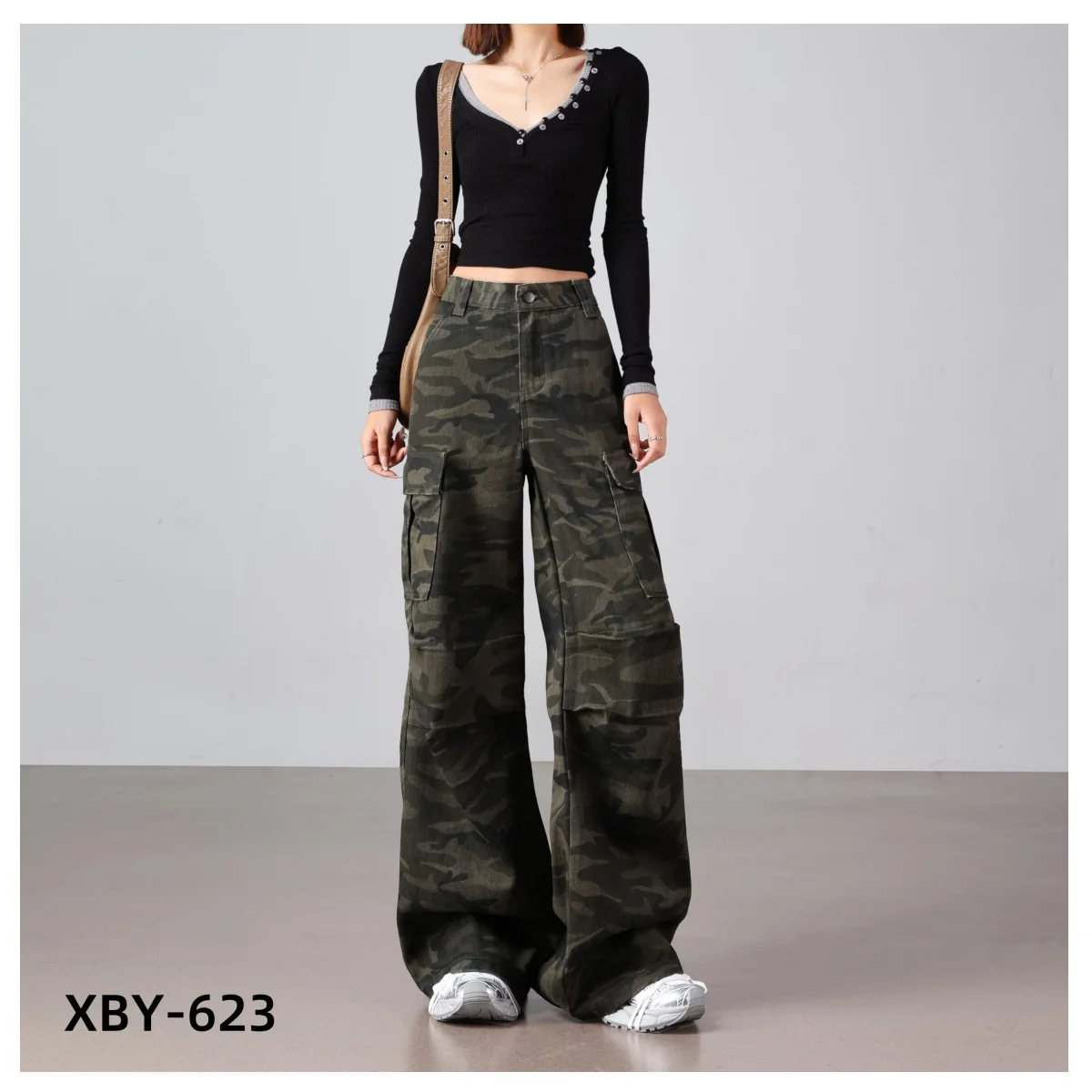 Jean Cargo en Denim pour femmes, multi-poches, Hip Hop, rétro, ample, délavé, Streetwear, jambes larges, pantalon droit décontracté, Y2K 2025