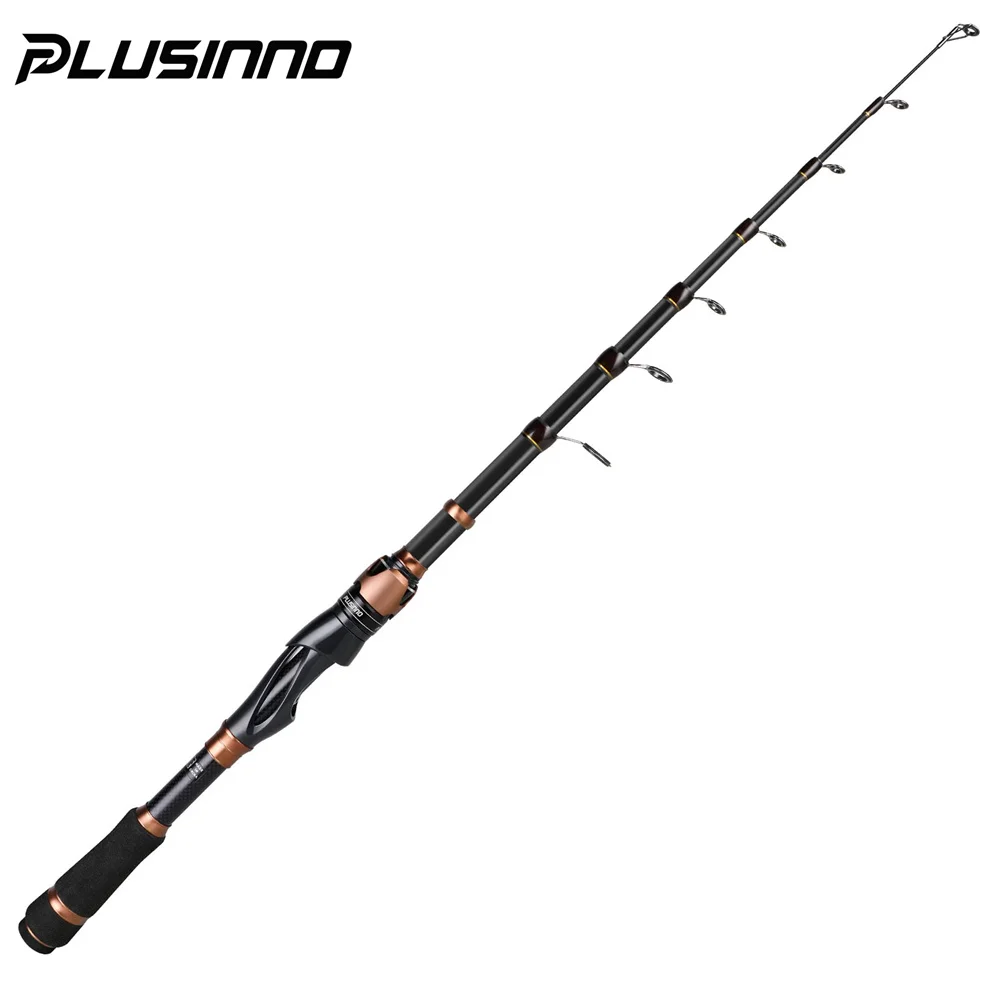 

PLUSINNO Fishing Rod Bronze Warrior Toray 24-Ton Carbon Matrix Telescopic Fishing Rod Pole Travel Freshwater Fishing Gear