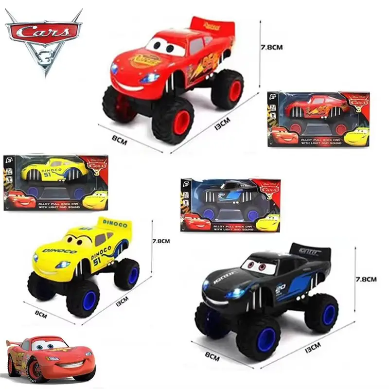 Disney Toy Story 4 Model Auta z Bajki Zygzak McQueen ze Światłami, Napęd Inercyjny, Auta z Wolnym Ruchem Koła, Kolekcja Zabawek, Prezent dla Dzieci
