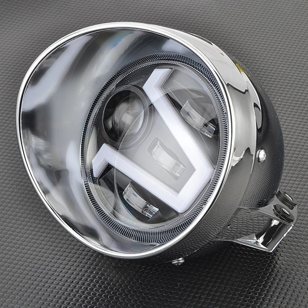 

Universal 5.75" Led Motorcycle Headlight DRL Headlamp For Harley Touring Sportster Honda Yamaha Suzuki Victory Kawasaki