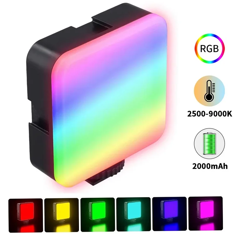 Full Full Color RGB LED Video Lamp Portable Photography On-Camera 2500K-7000K Mini Fill Light For DSLR Camera For GoPro Vlog Photo - Aliexpress Deal