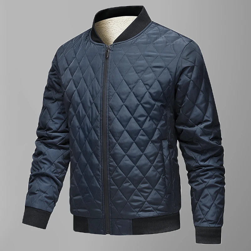 Men's Winter Jacket EU Size Thickened Parks Fleece-Lined Puffer Jacket Warm Coat Baseball Bomber Jacket Men Streetwear Outerwear