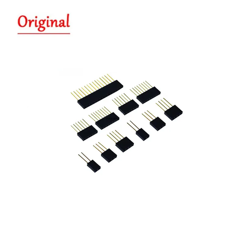 10PCS Stackable Long Legs Femal Header For Arduino Shield Stlxy 11mm 1X2/3/4/6/8/10/15 Pin 2.54MM