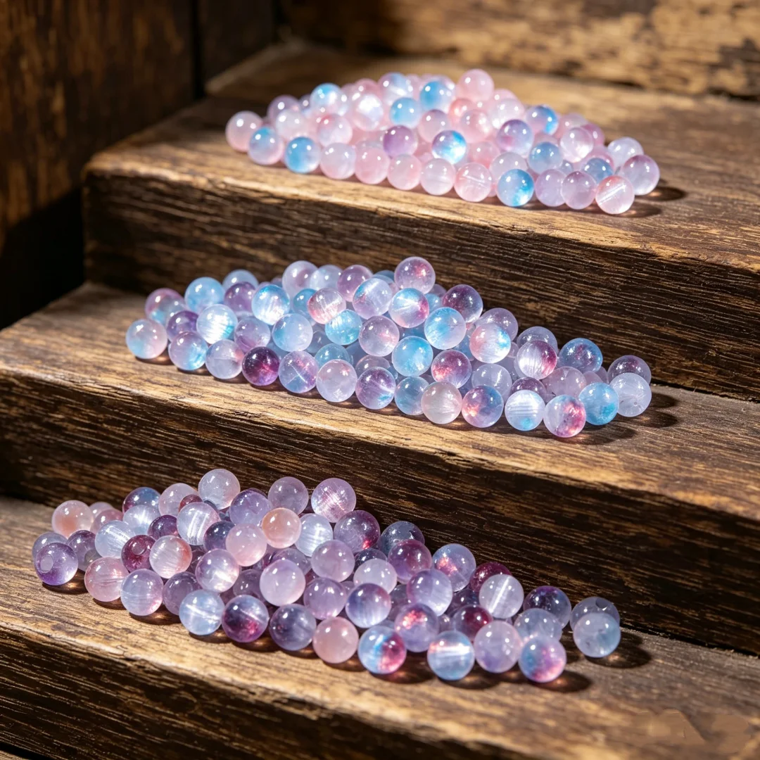 150 peças, 450 peças, vidro olho de gato escovado com gradiente de duas cores de 4mm, contas de arroz, contas redondas, acessórios de contas de vidro para DIY