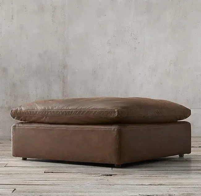 French country retro furniture Italian sofa stool leather pedal end stool dressing stool