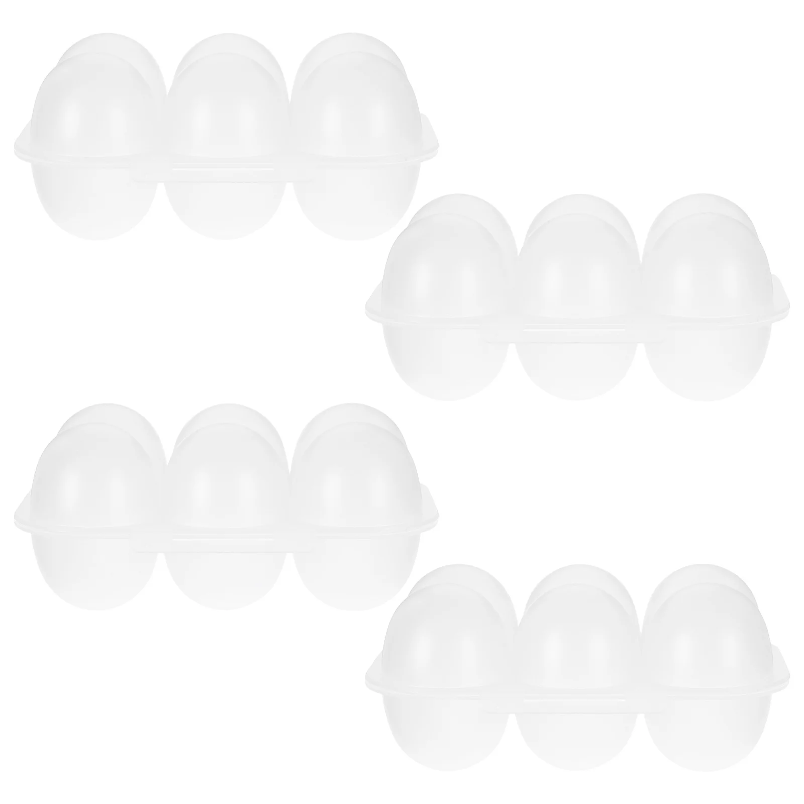 

4Pcs Transparent Egg Storage Box Holder 6 Grid Plastic Egg Tray Portable Refrigerator Picnic Camping Organizer