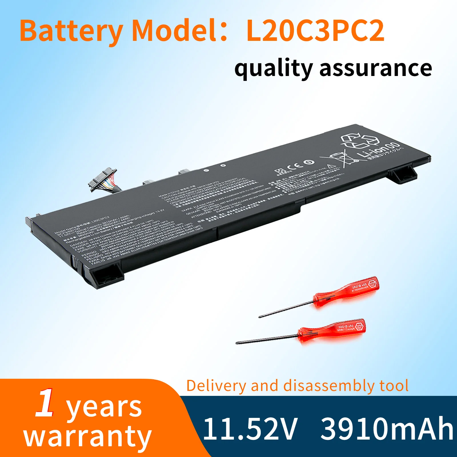 

BVBH L20M3PC2 L20C3PC2 Laptop Battery For Lenovo ideapad Gaming 3 15ACH6 15IHU6 82K1 82K2 L20L3PC2 L20D3PC2 11.52V 45WH