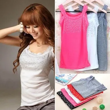 

Облегающий жилет со стразами, женский летний жилет с кружевной отделкой, хлопок, водная бриллиантовая основа, рабочий ремень, повседневный длинный цвет, деловой...